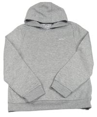 Sivá melírovaná mikina s logom a kapucňou Slazenger