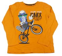 Oranžové tričko s bicyklom C&A