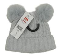 Nové - Sivá vzorovená pletená podšitá čapica F&F