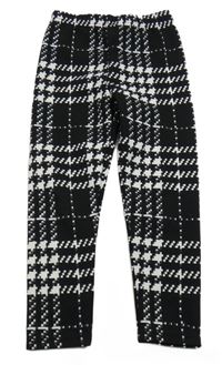 Čierno-biele vzorované legíny Shein