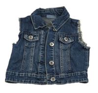 Tmavomodrá rifľová vesta Okay