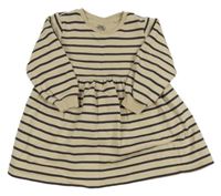 Béžovo-šedé pruhované teplákové šaty F&F