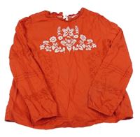 Červená halenka s výšivkou Mini Boden