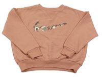 Broskvová oversize mikina s potiskem Nike