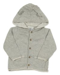 Sivý prepínaci sveter s kapucňou Topomini