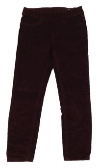 Vínové menšestrové elastické nohavice H&M