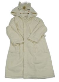 Smotanový chlpatý župan s kapucí - jednorožec H&M