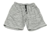 Šedo-bílé melírované teplákové kraťasy 