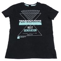 Čierne tričko s nápismi Y.F.K.