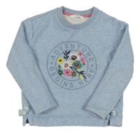 Světlemodrá mikina s kytičkami M&S