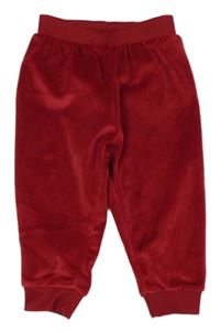 Červené zamatové nohavice s nápisem z flitrů George