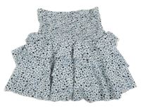 Biela vrstvená kvetovaná sukňa Zara