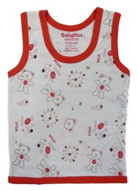 Bielo-červený top s medvedíkmi Babynaz