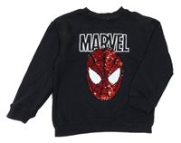 Čierna mikina so Spider-manem z flitrů H&M