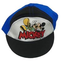 Cobaltově modro-bílo-černá plátěná kšiltovka s Mickey Disney