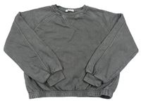 Sivá šisovaná oversize crop mikina PRIMARK