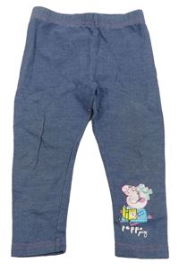 Modré melírované legíny s Peppa Pig George