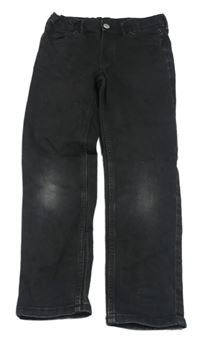 Černé slim fit teplákové rifle H&M