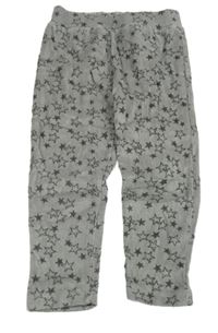 Sivé zamatové tepláky s hviezdičkami lupilu