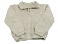 Svetlobéžový melírovaný vzorovaný sveter s golierikom Nutmeg