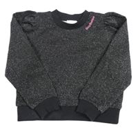 Čierno-strieborná melírovaná mikina s nápisom shoeby