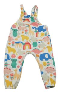 Smetanové laclové tepláky se zvířátky a duhami a kapsou Next