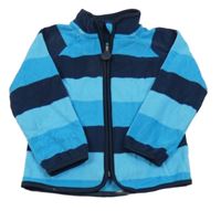 Modro-azurovo-tmavomodrá pruhovaná fleecová propínací mikina TCM