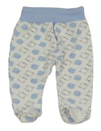 Bílo-modré polodupky s vtáčky