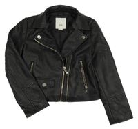 Čierny koženkový jarný crop krivák RIVER ISLAND