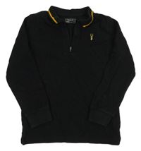 Černé mikinotriko s nášivkou a golierikom Next