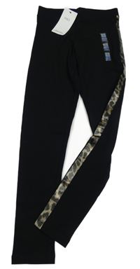 Nové - černé legíny se vzorovaným pruhem M&S