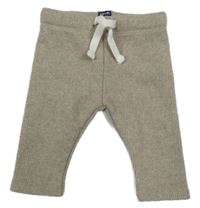 Béžovo-sivé melírované rebrované úpletové nohavice KIABI