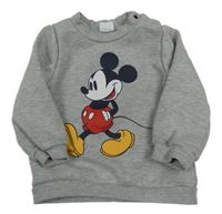 Sivá melírovaná tepláková mikina s Mickey Disney