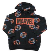 Čierna mikina so Spider-many a logem - MARVEL a kapucňou Tu