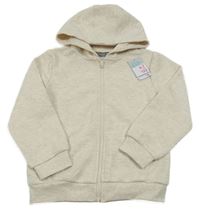 Nové - světlebéžová melírovaná vzorovaná propínací mikina s kapucí PRIMARK