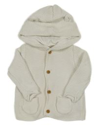 Smotanový prepínaci sveter s kapucňou s uškami Next