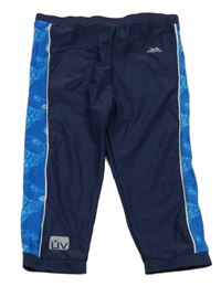 Tmavomodro-modré UV capri kalhoty s medúzami TRESPASS