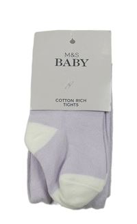 Nové - světlefialovo-bílé punčocháče M&S