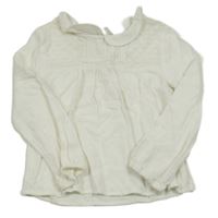 Smotanová vzorovaná blúzka s čipkou a golierikom C&A