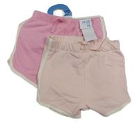 Nové - 2x - Teplákové kraťasy - Světlerůžové, růžové PRIMARK