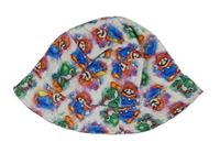 Bílo-barevný batikovaný klobouk s Máriem