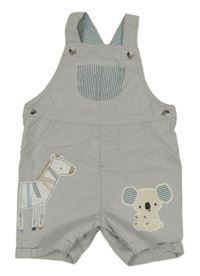 Svetlosivé plátenné na traké kraťasy so zvieratkami Nutmeg