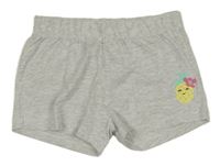 Svetlosivé melírované kraťasy s ananasom Kids