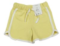 Nové - žluto-bílé teplákové kraťasy George