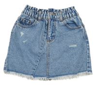 Modrá plesňová paper bag rifľová sukňa s vyšúchaním Denim Co.