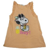 Svetlooranžový top s Peanuts a kanýrky H&M