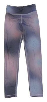 Tmavošedo-fialovo-světlemodro/růžové batikované sportovní legíny H&M