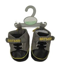 Nové - sivo-čierne textilno/koženkové cápačky s Batmanem PRIMARK vel. 17