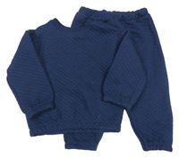 2Set - Tmavomodrá prošívaná mikina + tepláky F&F