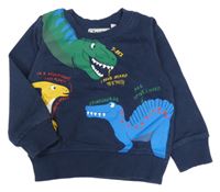 Tmavomodrá mikina s dinosaurami C&A